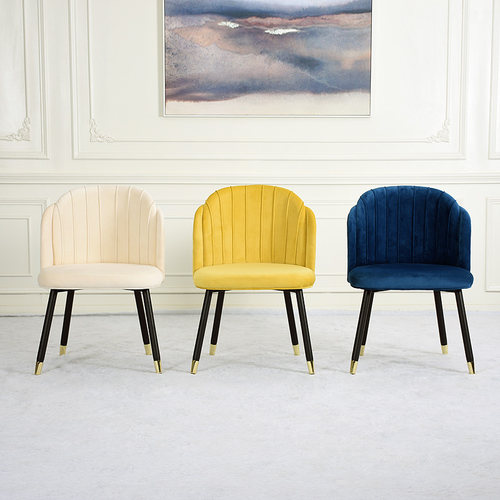 轻奢风靠背实木ins红椅子