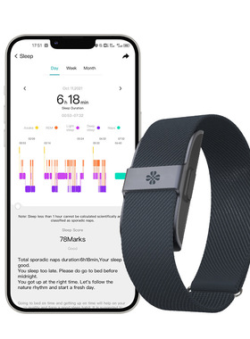 新款智能手环心率体温血氧女性健康长续航运动时尚无屏手环