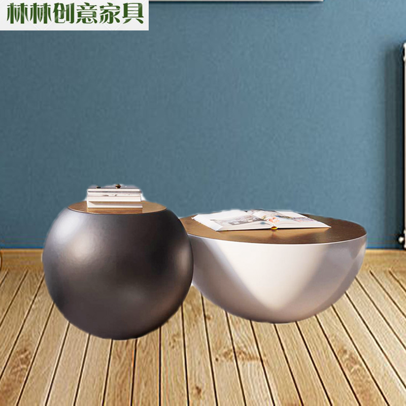 小户型半圆大碗圆几创意家具边几