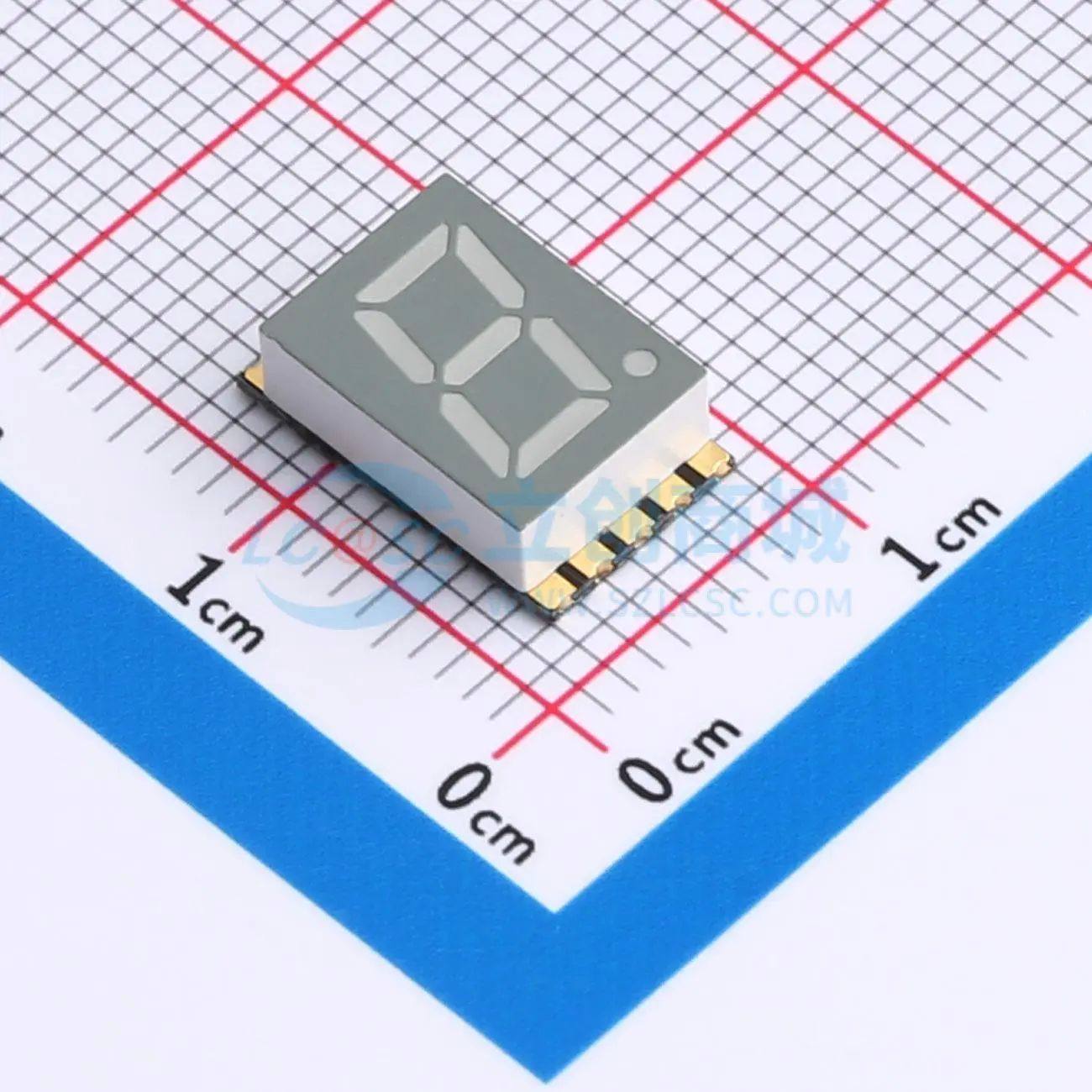 GS3011AG-G SMD,12x7.3mm0.3英寸单八共阳黄绿光灰面贴片数码管可