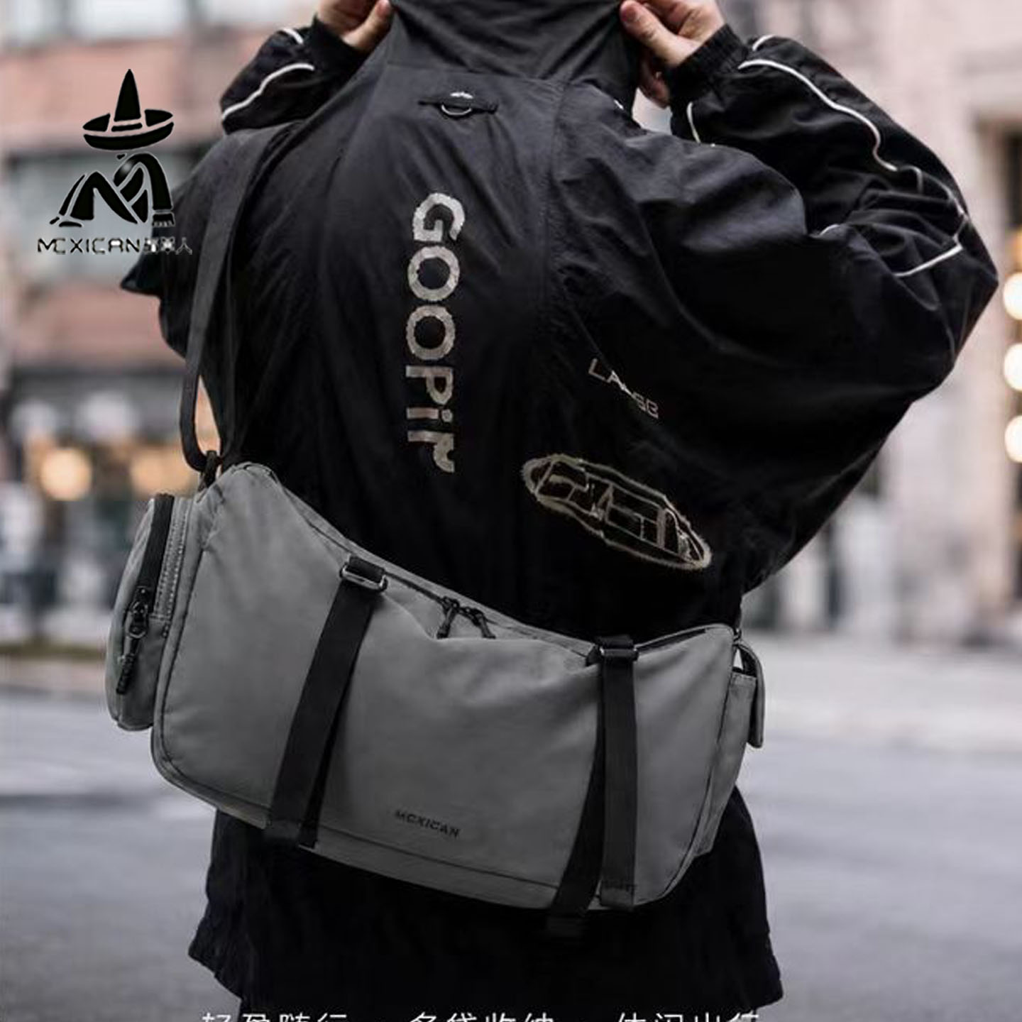 稻草人男包运动风斜挎包男2026大容量旅行健身包便携多口袋收纳包