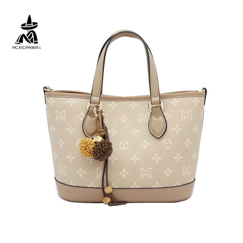 稻草人女包2025冬新款印花托特包专柜正品大容量单肩手提菜篮子包