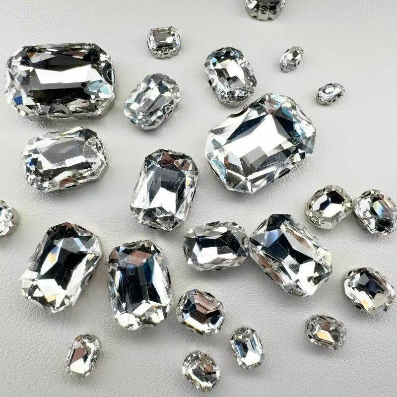 水晶玻璃爪钻3D立体手缝钻衣服补钻服装婚纱配饰闪钻DIY手工制作