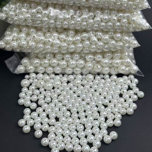 DIY手工材料ABS有孔仿珍珠 散珠手链串珠4-12mm diy手工饰品配件