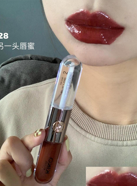 KIKO双头唇釉唇蜜103口红镜面水光奶茶色透明玻璃唇彩滋润自然