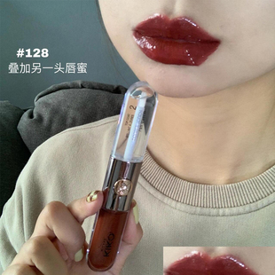 KIKO双头唇釉唇蜜103口红镜面水光奶茶色透明玻璃唇彩滋润自然