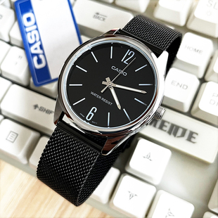 商务石英表 黑金色防水男士 男朋友生日礼物 卡西欧手表男 海外正品