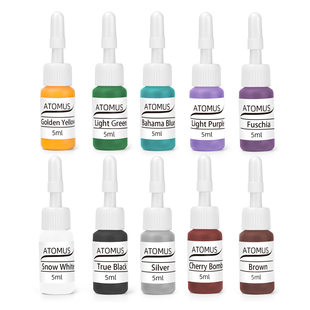 ATOMUS纹身练习色料10色 纹身彩色颜料 纹身器材刺青练习皮色料