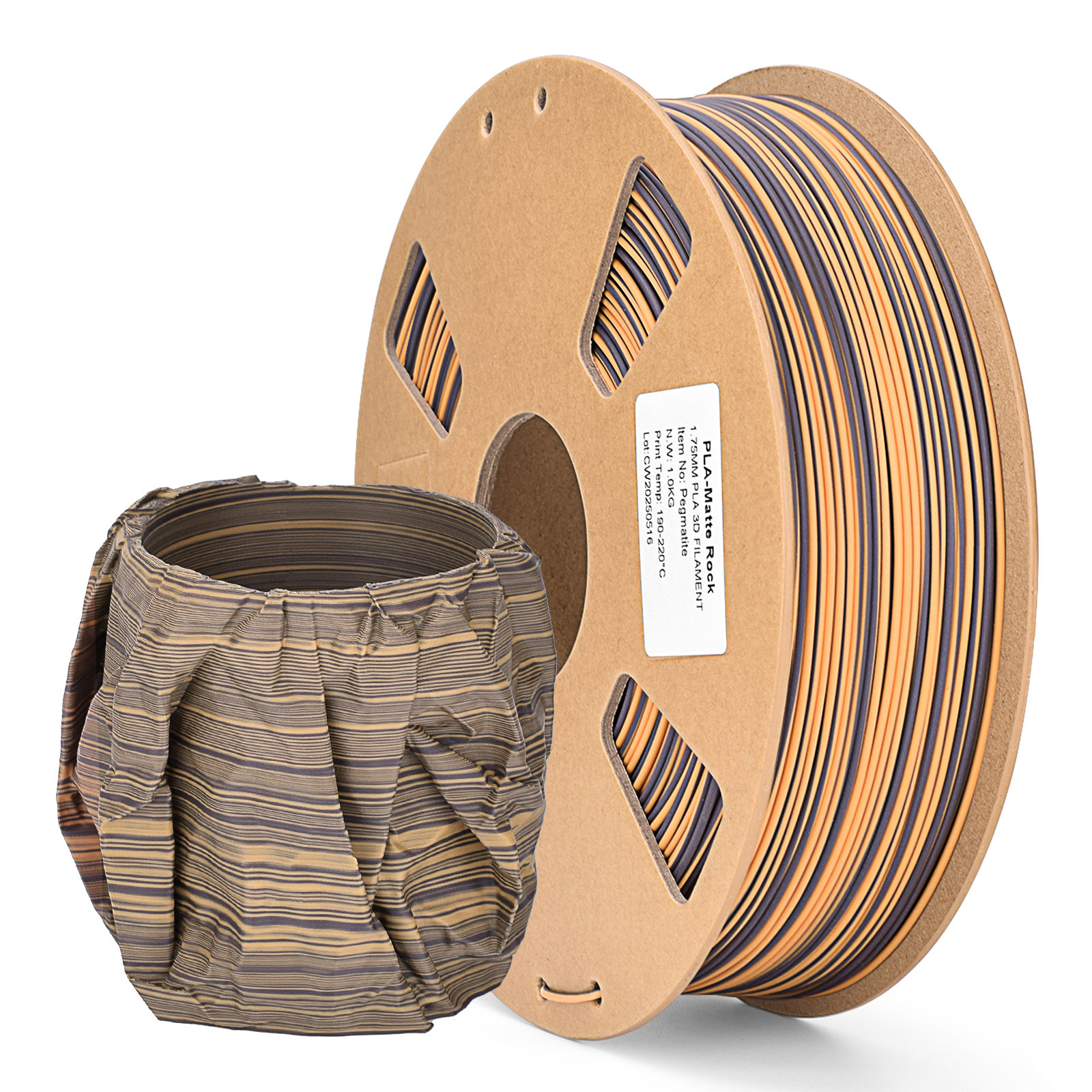 1kg PLA哑光扭色 伟晶岩（深灰+浅黄) 1.75mm 3D打印耗材线材