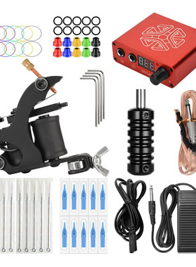 锚钉割线线圈机红色乘黄电源纹身线圈机套装WSTZ1077_04