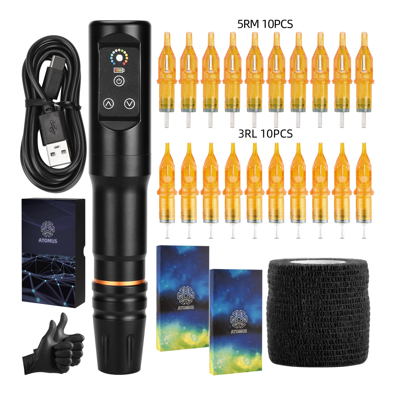 多色炫彩空心杯无线纹身电源笔一体机套装WSTZ1007_01