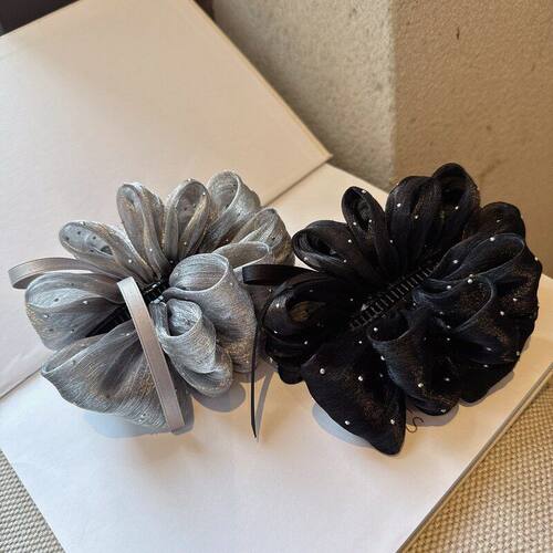 满天星泡泡网纱蝴蝶结香蕉夹女潮