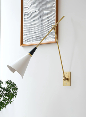 Athena Caldernne同款壁灯法式复古黄铜灯卧室客厅餐厅床头壁灯具