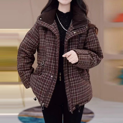 洋气大码复古棉服外套女冬季棉衣