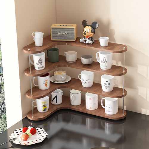 杯子收纳置物架桌面转角水杯架