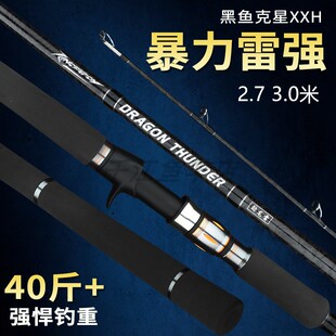 巨物雷强竿3米锚鱼杆xxh重雷竿打黑专用路亚竿超硬远投竿大物鱼竿