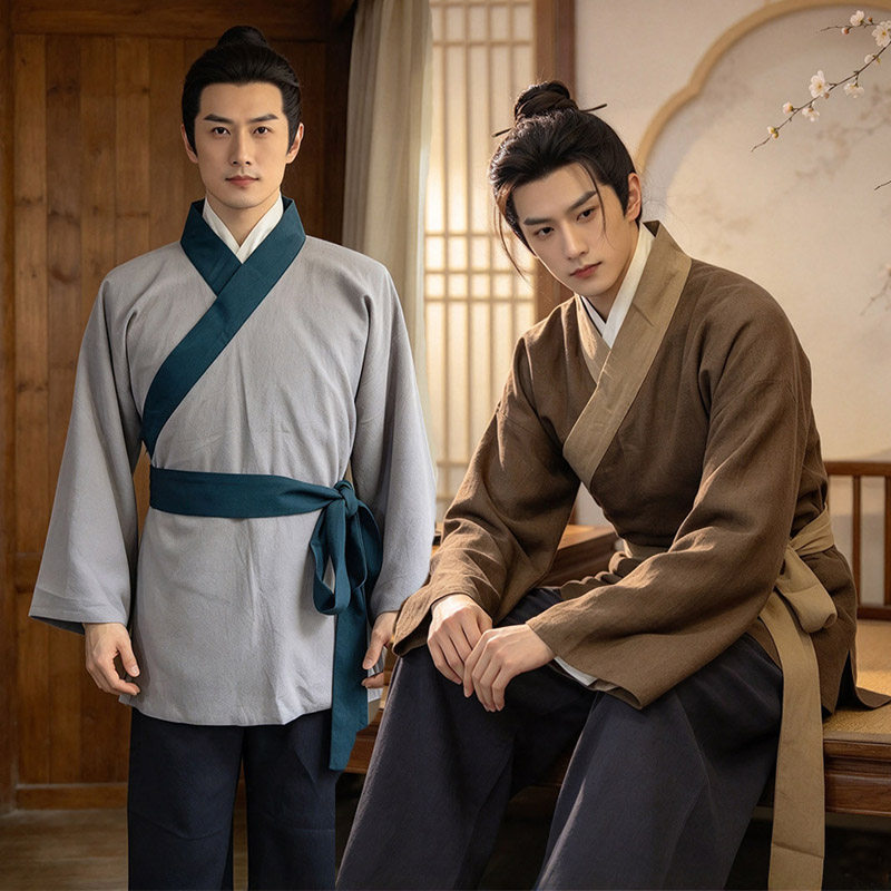 古装汉服男款百姓衣服村民复古工作服舞台演出服装