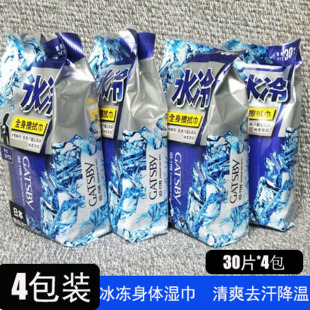 gatsby杰士派劲爽身体擦拭巾冰冻型30片大包装男湿巾去汗冰爽日本