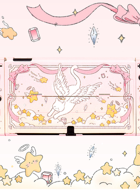 原创任天堂switch2保护套天使小猫switcholed保护壳NS硬壳硬手柄