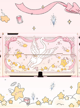 原创任天堂switch2保护套天使小猫switcholed保护壳NS硬壳硬手柄