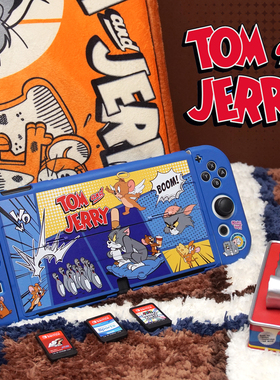 原创任天堂switch1保护壳猫和老鼠switcholed保护套NS硬壳软手柄