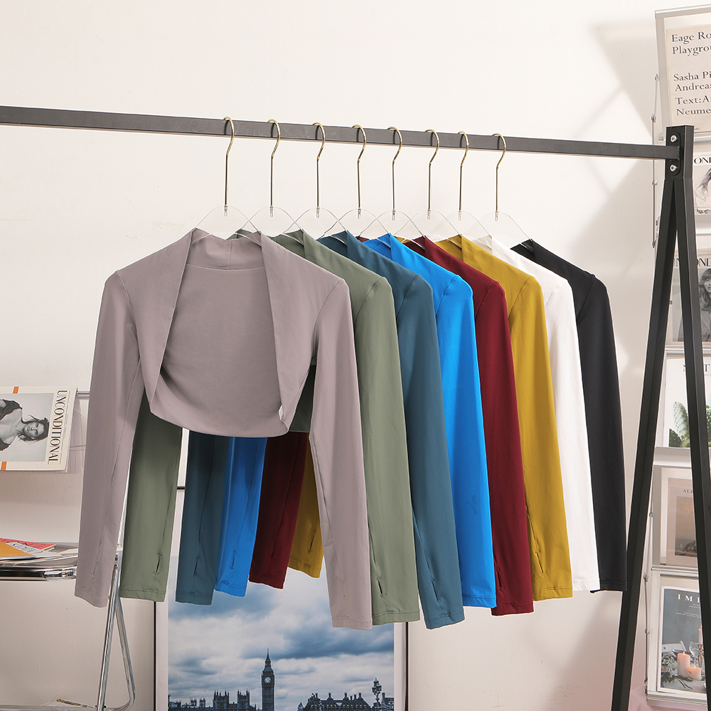 户外开衫运动防晒披肩舞蹈健身服上衣速干透气短款长袖小坎肩外套