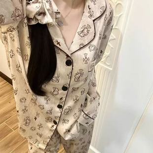 2025新款可爱HelloKitty睡衣女款春秋季冰丝长袖高级感夏天家居服