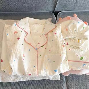 2026新款 纯棉睡衣女款 短裤 短袖 云朵ins风可爱小熊夏天家居服 夏季