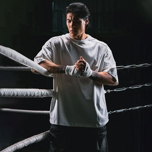 肌肉狗廓形几何重构短袖T恤男