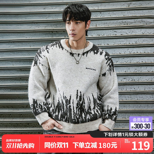 肌肉狗舒适保暖运动毛衣潮牌新品