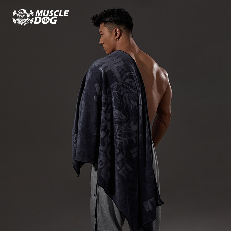 MUSCLEDOG EMBROIDERED COTTON SPORTS RUNNING FITNESS SWEAT ABSORBENT TOWEL BATH TOWEL