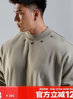 MUSCLEDOG肌肉狗 时尚健身运动卫衣男圆领设计感宽松休闲套头衫