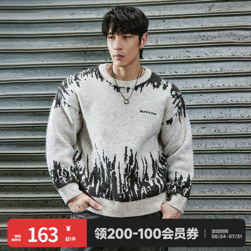 肌肉狗舒适保暖运动毛衣潮牌新品