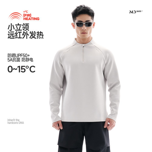 肌肉狗美式简约半拉链训练长袖