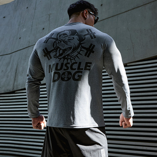 MUSCLEDOG肌肉狗 男士运动健身长袖T恤春季跑步训练户外紧身衣男
