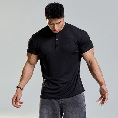 肌肉狗polo领运动休闲短袖T恤男