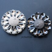 大衣扣外套领口装 貂皮花朵水钻羊绒皮草纽扣钻扣袖 扣西装 饰扣子