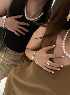 会员福利10-11满串大贝珠项链无暇镜面冷光项链妈妈链澳白即视感