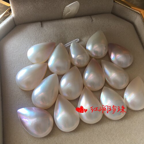 红润家天然日本马贝珍珠水滴白色饱满干净特价包邮裸珠DIY定制
