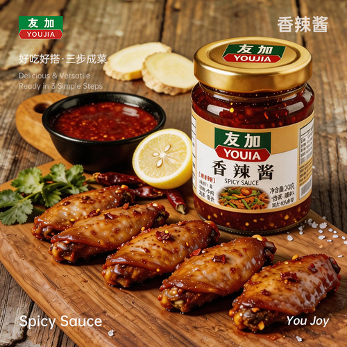友加香辣酱240g瓶装四川辣椒酱拌饭拌面火锅香辣酱香锅烹饪酱香酱