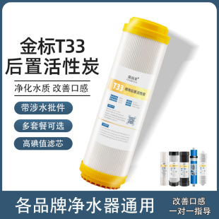 10寸平口大T33后置活性炭滤芯优质椰壳颗粒碳苹果机第五级口感芯