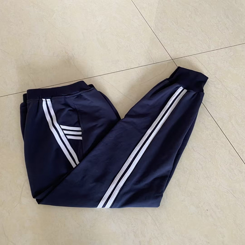 校服裤子小学生初中高中学生蓝色深藏青色一条杠两道杠三条杠校裤