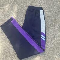 新款高中小学生黑色深蓝色校裤春秋夏款拼接上灰色下紫色宽条冬加