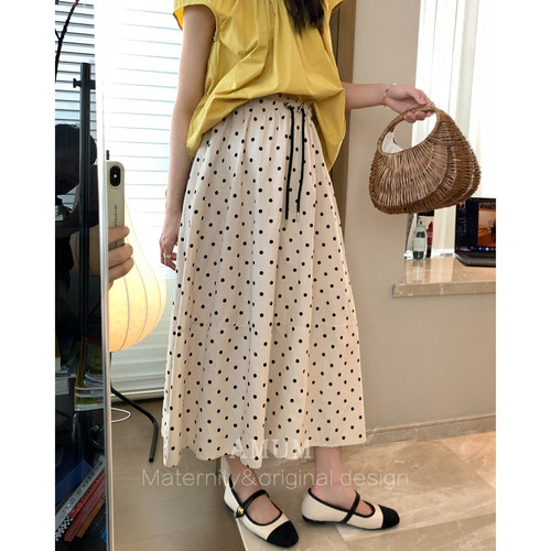 AMUM孕妇装棉质宽松调节半身裙夏
