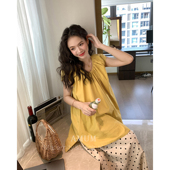 宽松娃娃衫 轻薄透气棉质简约纯色衬衫 夏孕产可穿 AMUM孕妇装