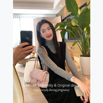 ◆AMUM孕妇装◆慵懒松弛感~无袖秋装休闲叠穿显瘦背心裙连衣裙