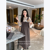 丝绒花边上衣宽松蝴蝶结减龄背心裙 时髦知识分子 AMUM孕妇装