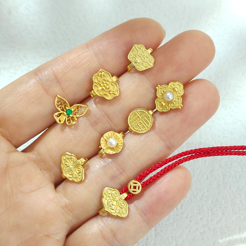 925复古银镀金挂扣diy手链项链连接扣国风汉服旗袍压襟吊坠配件