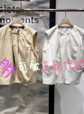 播衬衫2026夏款BDT2HD2231新款法式宽松衬衣圆领无袖气质上衣茶叙
