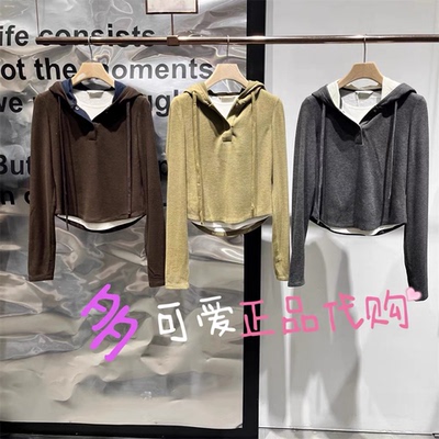 播卫衣2025冬季BDS4VD3012新款修身百搭松弛连帽套头衫热红酒美式